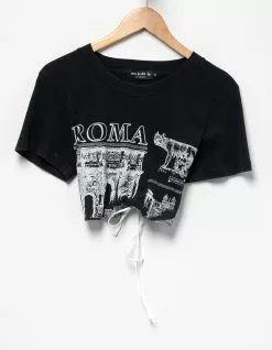 RESTORED By TILLYS Reworked Womens Open Back Cropped Tee
