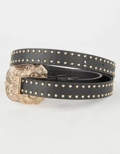 Skinny Studded Western Womens Belt