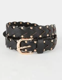 Studded Braid Womens Belt