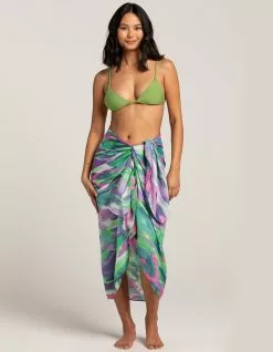 Palm Print Womens Sarong And Scarf