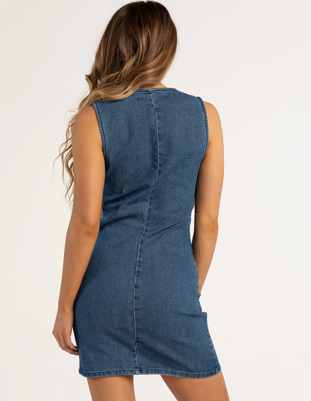 TINSELTOWN Cutout Denim Womens Dress - Image 3