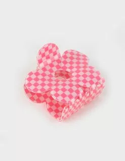 Checkered Floral Hair Clip
