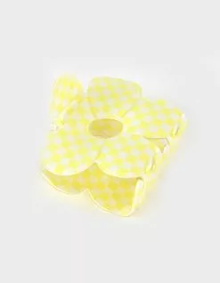Checkered Floral Hair Clip