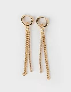 Clear Crystal Liner Huggie Earrings