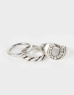 FULL TILT 3 Pack Star Horseshoe Ring Set