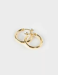 DO EVERYTHING IN LOVE 14K Gold Dipped Pin Catch Hoop Earrings