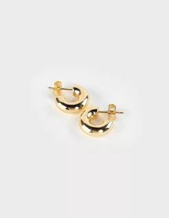 DO EVERYTHING IN LOVE 14K Gold Dipped Post Hoop Earrings