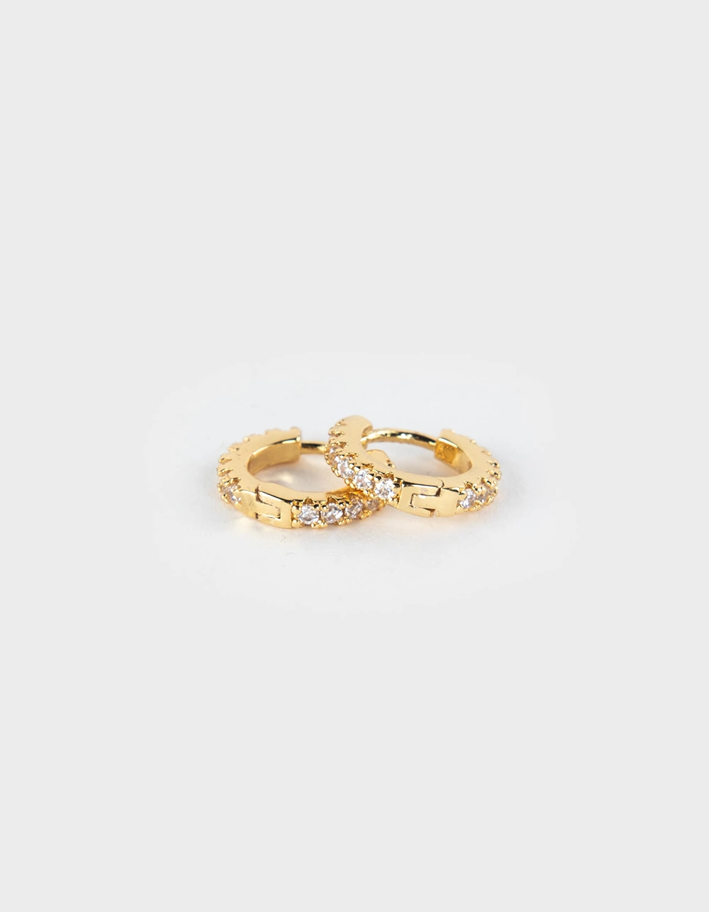 DO EVERYTHING IN LOVE 14K Gold Dipped Huggie CZ Hoop Earrings
