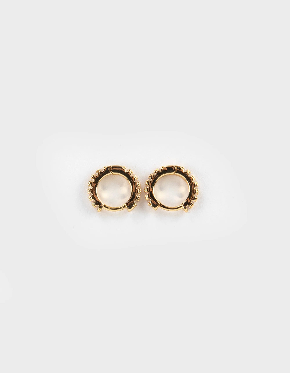 DO EVERYTHING IN LOVE 14K Gold Dipped Huggie CZ Hoop Earrings - Image 2