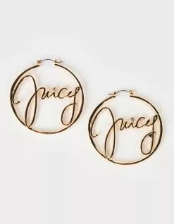JUICY COUTURE Script Hoop Earrings