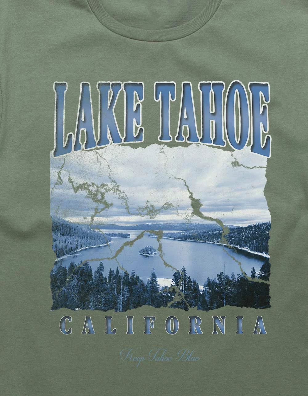 Destination LAKE TAHOE Distressed Photo Unisex Tee - Image 2